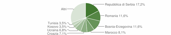 Grafico cittadinanza stranieri - Palmanova 2011