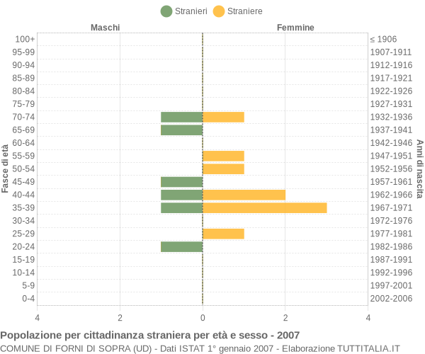 Grafico cittadini stranieri - Forni di Sopra 2007