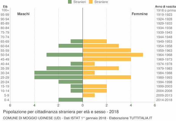 Grafico cittadini stranieri - Moggio Udinese 2018