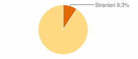 Percentuale cittadini stranieri Comune di Brugnera (PN)