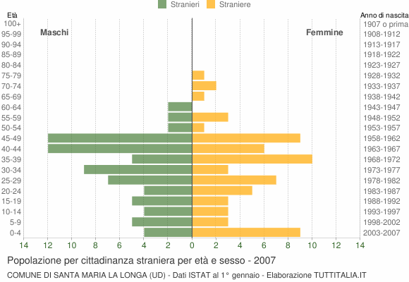 Grafico cittadini stranieri - Santa Maria la Longa 2007