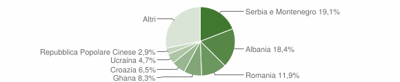 Grafico cittadinanza stranieri - Campoformido 2005