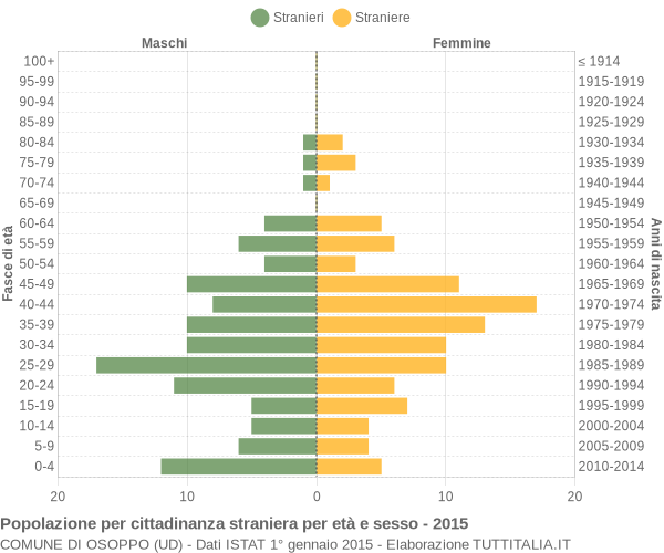 Grafico cittadini stranieri - Osoppo 2015