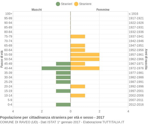 Grafico cittadini stranieri - Raveo 2017