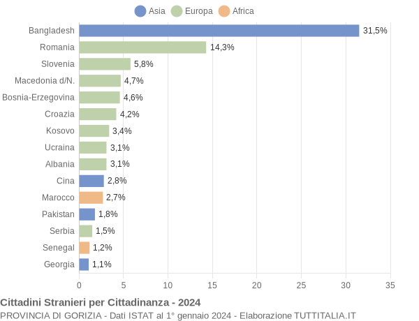 Grafico cittadinanza stranieri - 2024