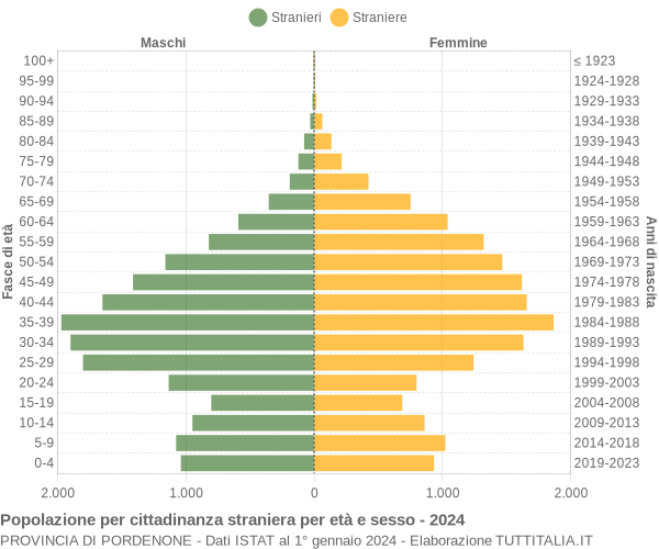 Grafico cittadini stranieri - 2024