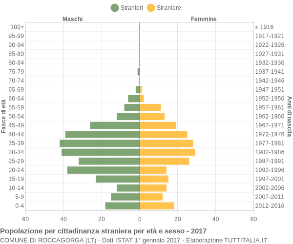 Grafico cittadini stranieri - Roccagorga 2017