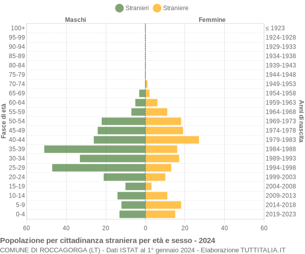 Grafico cittadini stranieri - Roccagorga 2024