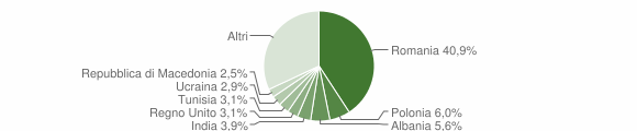 Grafico cittadinanza stranieri - Sutri 2008