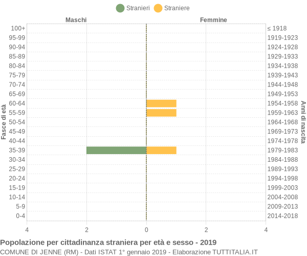 Grafico cittadini stranieri - Jenne 2019