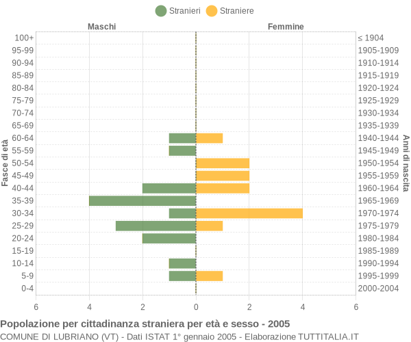 Grafico cittadini stranieri - Lubriano 2005