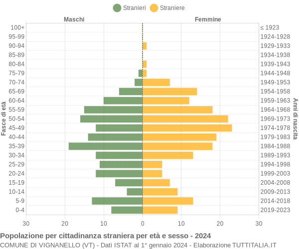 Grafico cittadini stranieri - Vignanello 2024