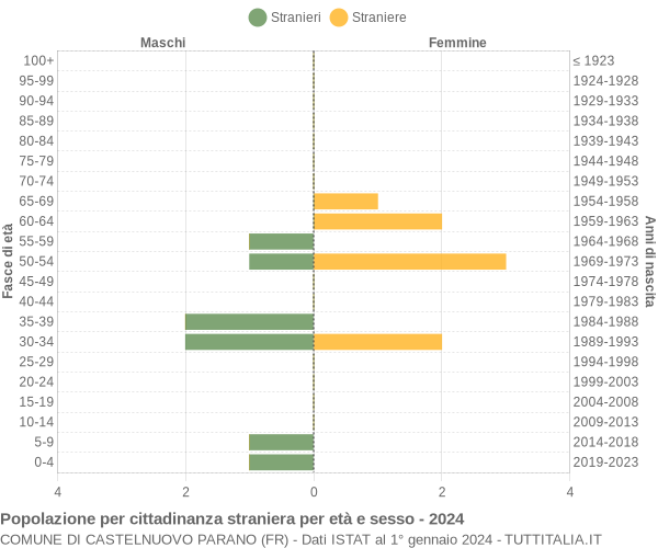 Grafico cittadini stranieri - Castelnuovo Parano 2024