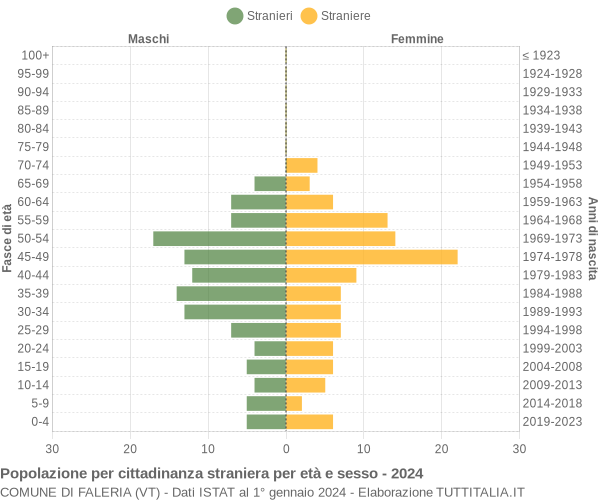 Grafico cittadini stranieri - Faleria 2024