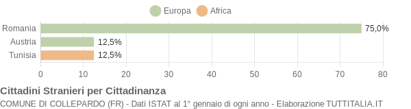 Grafico cittadinanza stranieri - Collepardo 2006