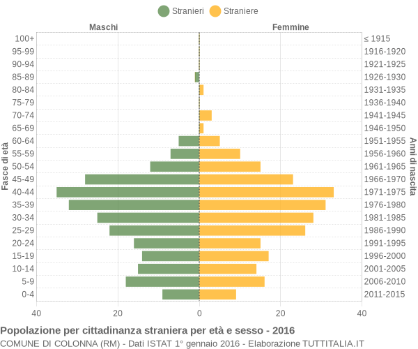 Grafico cittadini stranieri - Colonna 2016