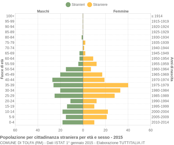 Grafico cittadini stranieri - Tolfa 2015