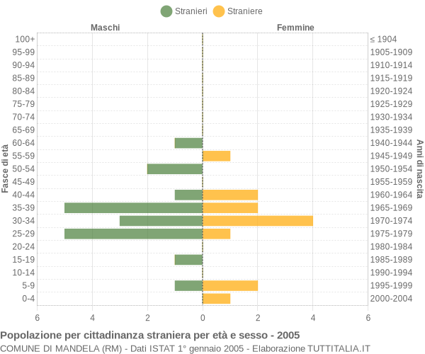 Grafico cittadini stranieri - Mandela 2005