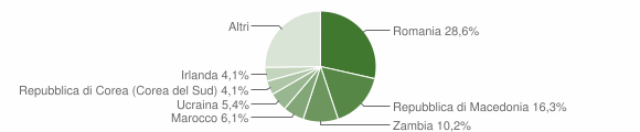 Grafico cittadinanza stranieri - Valentano 2011