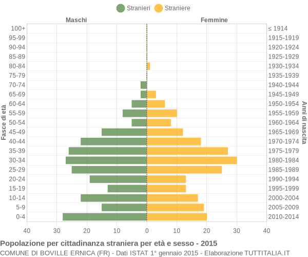 Grafico cittadini stranieri - Boville Ernica 2015