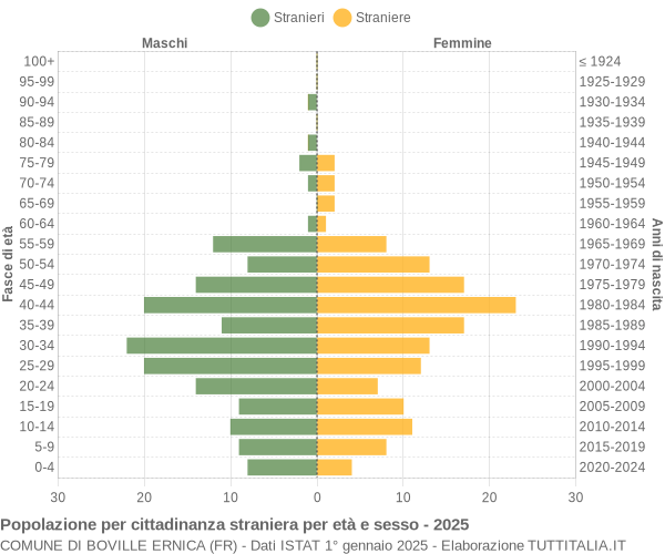 Grafico cittadini stranieri - Boville Ernica 2025