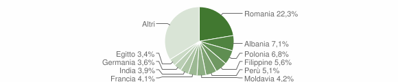 Grafico cittadinanza stranieri - Grottaferrata 2009