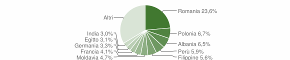 Grafico cittadinanza stranieri - Grottaferrata 2010