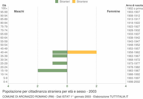 Grafico cittadini stranieri - Arcinazzo Romano 2003