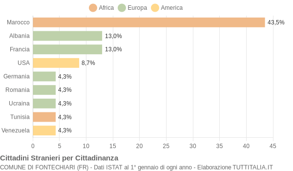 Grafico cittadinanza stranieri - Fontechiari 2005