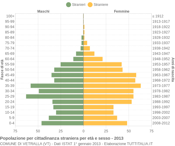 Grafico cittadini stranieri - Vetralla 2013