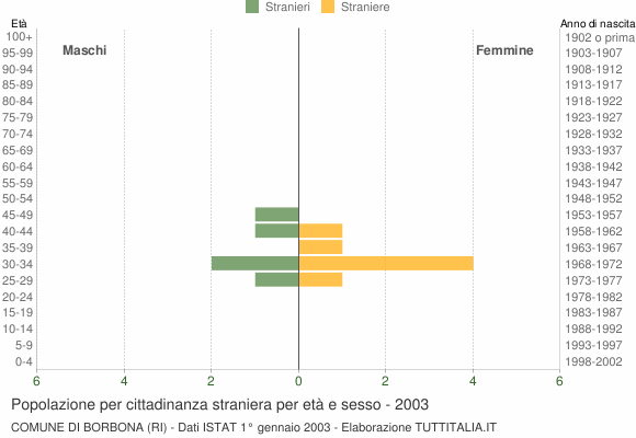 Grafico cittadini stranieri - Borbona 2003
