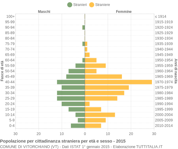 Grafico cittadini stranieri - Vitorchiano 2015