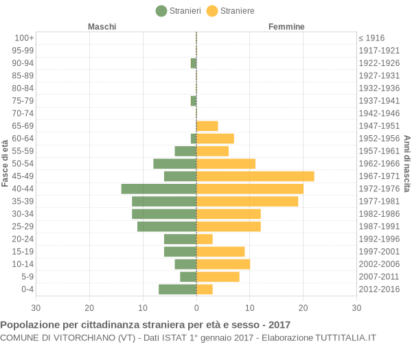 Grafico cittadini stranieri - Vitorchiano 2017