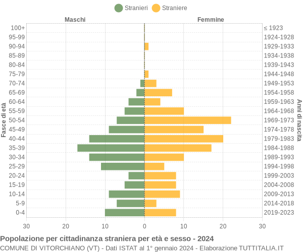 Grafico cittadini stranieri - Vitorchiano 2024