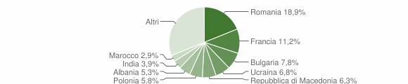 Grafico cittadinanza stranieri - Roccasecca 2014