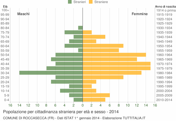 Grafico cittadini stranieri - Roccasecca 2014