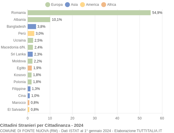 Grafico cittadinanza stranieri - Fonte Nuova 2024