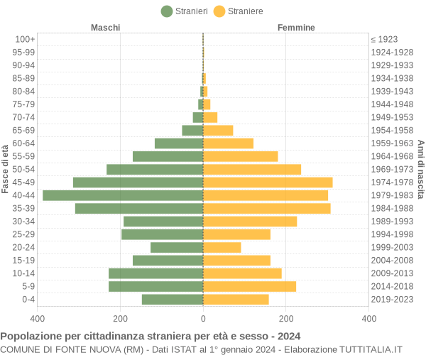 Grafico cittadini stranieri - Fonte Nuova 2024