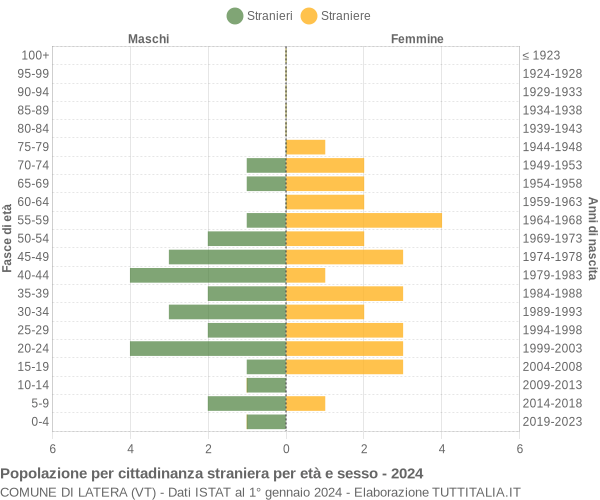 Grafico cittadini stranieri - Latera 2024