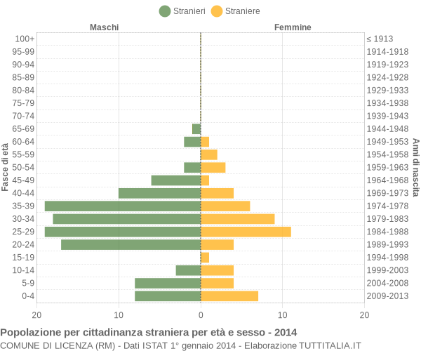 Grafico cittadini stranieri - Licenza 2014