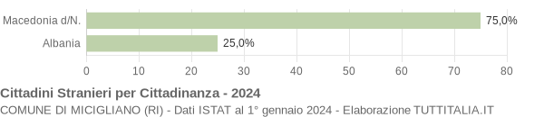 Grafico cittadinanza stranieri - Micigliano 2024