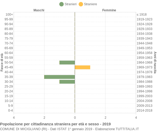 Grafico cittadini stranieri - Micigliano 2019