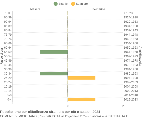 Grafico cittadini stranieri - Micigliano 2024