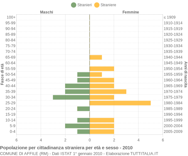 Grafico cittadini stranieri - Affile 2010