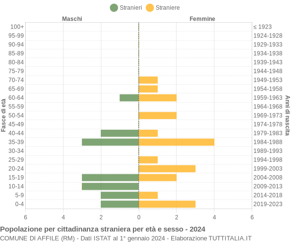 Grafico cittadini stranieri - Affile 2024