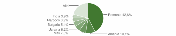 Grafico cittadinanza stranieri - Castro dei Volsci 2015