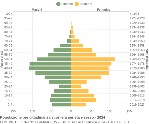 Grafico cittadini stranieri - Rignano Flaminio 2024