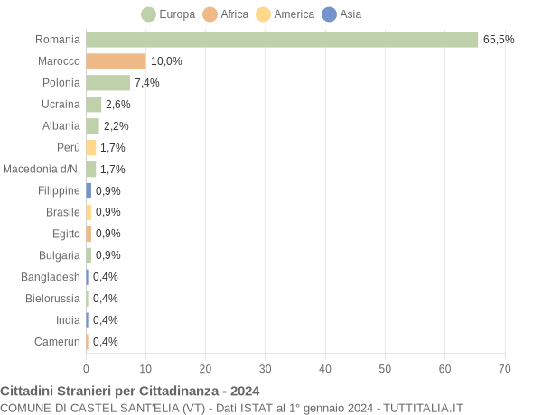 Grafico cittadinanza stranieri - Castel Sant'Elia 2024