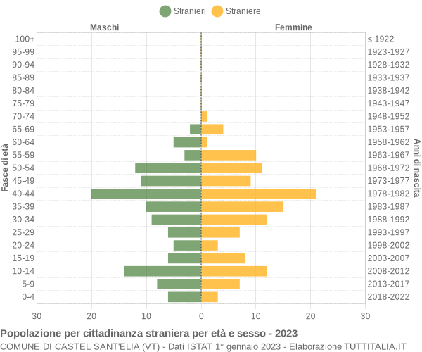 Grafico cittadini stranieri - Castel Sant'Elia 2023