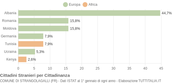 Grafico cittadinanza stranieri - Strangolagalli 2004